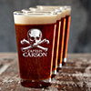 Pirate Captain Clear Pint Glass - Color Printed (set of 4) ALT1 Thumbnail