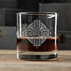 Celtic Cross Clear Rocks Glass - Engraved (single) ALT1 Thumbnail