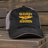 Aviation Black/Charcoal Embroidered Trucker Hat ALT1 Thumbnail