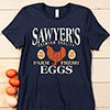 Farm Fresh Eggs Navy Adult Ladies Premium T-Shirt ALT1 Thumbnail