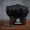 Wreath Monogram Black Embroidered Chef Hat ALT1 Thumbnail