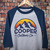 Genuine Antique Sports Grey/Navy Adult Raglan 3/4 Sleeve T-Shirt ALT1 Thumbnail