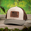 American Outdoor Company Stone/Brown/Olive Structured Trucker Hat with Patch ALT1 Thumbnail