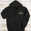 American Outdoor Company Black Embroidered Zippered Hooded Sweatshirt ALT1 Thumbnail