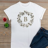 Cotton Wreath Monogram White Adult T-Shirt ALT1 Thumbnail