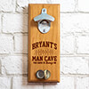 Football Man Cave Natural Cherry Cherry Wall Mount Bottle Opener - Engraved ALT1 Thumbnail