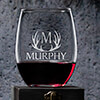 Antler Monogram Clear Stemless Wine Glass - Engraved (single) ALT1 Thumbnail