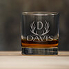 Antler Monogram Clear Rocks Glass - Engraved (single) ALT1 Thumbnail