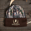 Antler Monogram Brown/Camo Embroidered 2-Tone Camo Cuffed Beanie ALT1 Thumbnail