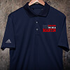 Family Flag Navy Embroidered Adidas Polo Shirt ALT1 Thumbnail