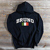 Italian Flag Varsity Black Adult Hooded Sweatshirt ALT1 Thumbnail