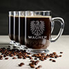 German Monogram Clear Coffee Mug - Engraved (set of 4) ALT1 Thumbnail