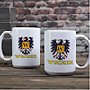 German Monogram White Ceramic Coffee Mug (set of 2) ALT1 Thumbnail