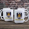 German Monogram White Ceramic Coffee Mug (set of 4) ALT1 Thumbnail