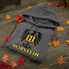 German Monogram Dark Heather Adult Hooded Sweatshirt ALT1 Thumbnail