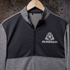 Regal Monogram Black Heather/Graphite Embroidered Adidas Quarter-Zip Pullover ALT1 Thumbnail