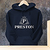 Regal Monogram Navy Adult Hooded Sweatshirt ALT1 Thumbnail