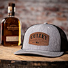 Bourbon Whiskey Heathered Grey/Black Structured Trucker Hat with Patch ALT1 Thumbnail