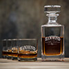 Bourbon Whiskey Clear 1 Decanter 4 Rocks Glass Gift Set ALT1 Thumbnail