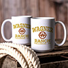 Ranch Monogram White Ceramic Coffee Mug (set of 2) ALT1 Thumbnail