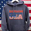 USA Family Heather Navy Adult Hooded Sweatshirt ALT1 Thumbnail