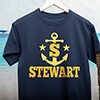 Nautical Monogram Navy Adult T-Shirt ALT1 Thumbnail