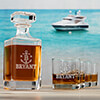 Nautical Monogram Clear 1 Decanter 4 Rocks Glass Gift Set ALT1 Thumbnail