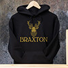 Old Stag Black Adult Hooded Sweatshirt ALT1 Thumbnail