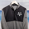 Family Monogram Black Heather/Graphite Embroidered Adidas Quarter-Zip Pullover ALT1 Thumbnail