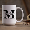 Family Monogram White Ceramic Coffee Mug (single) ALT1 Thumbnail