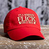 It's A Wonderful Christmas Red Embroidered Hat ALT1 Thumbnail