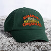 Old Fashioned Christmas Forest Green Embroidered Hat ALT1 Thumbnail