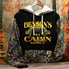 Bear Cabin Black/SFG Camo Adult 2-Tone Camo Hooded Sweatshirt ALT1 Thumbnail