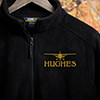 Airplane Black Embroidered Zippered Fleece ALT1 Thumbnail