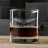 Aviation Monogram Clear Rocks Glass - Engraved (single) ALT1 Thumbnail