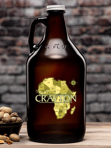 African Heritage Amber Color Printed Growler