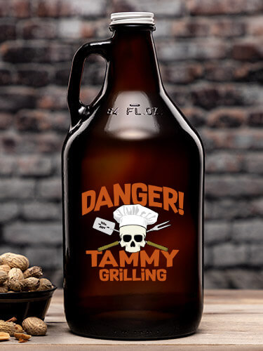 Danger Grilling Amber Color Printed Growler