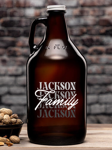 Family Repeat Amber Color Printed Growler