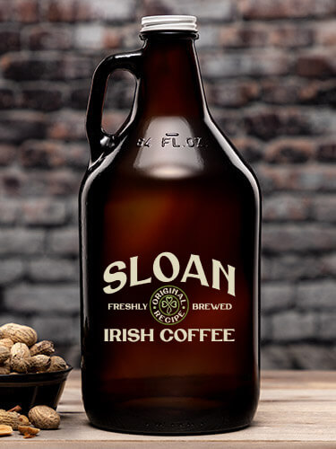 Irish Coffee Amber Color Printed Growler