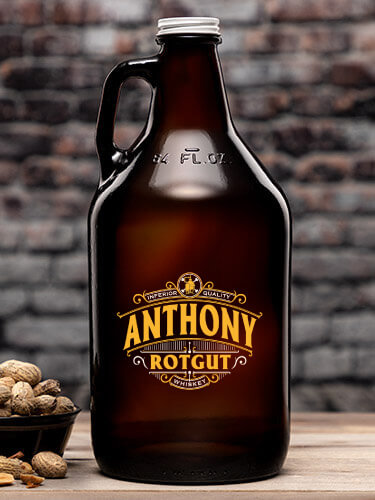 Rotgut Whiskey Amber Color Printed Growler