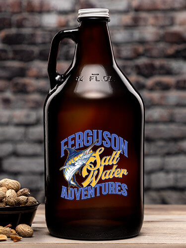 Salt Water Adventures Amber Color Printed Growler