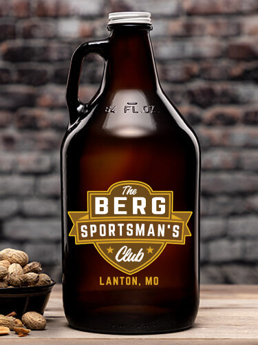 Sportsman's Club Amber Color Printed Growler