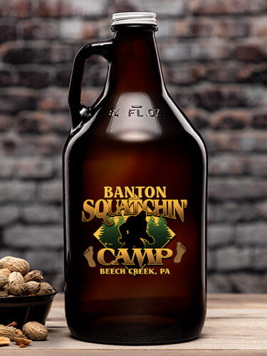 Amber Squatchin' Camp Personalized beer-growler-color 