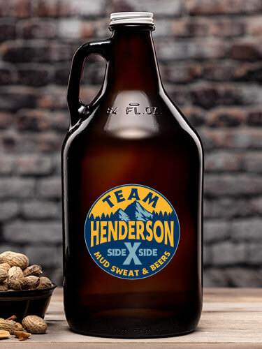 Team Side By Side Amber Color Printed Growler