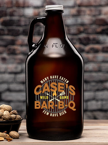 Wild Game Few Have Died BBQ Amber Color Printed Growler