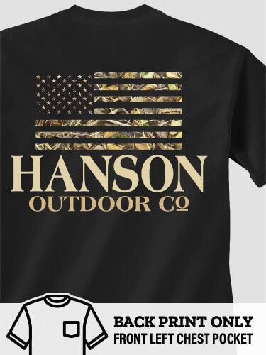 American Outdoor Company Black Adult Pocket T-Shirt