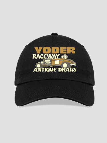 Antique Drag Race Black Embroidered Hat