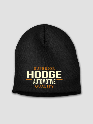 Automotive Black Embroidered Beanie