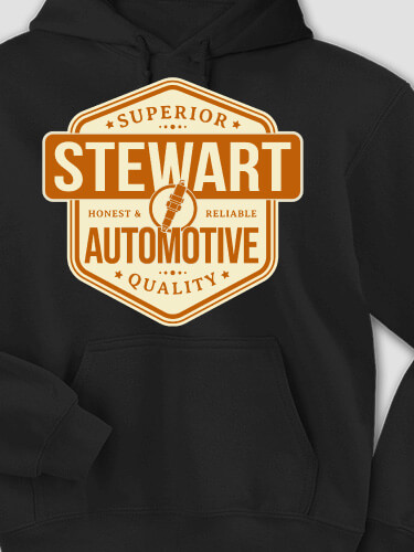 Automotive Black Adult Hooded Sweatshirt