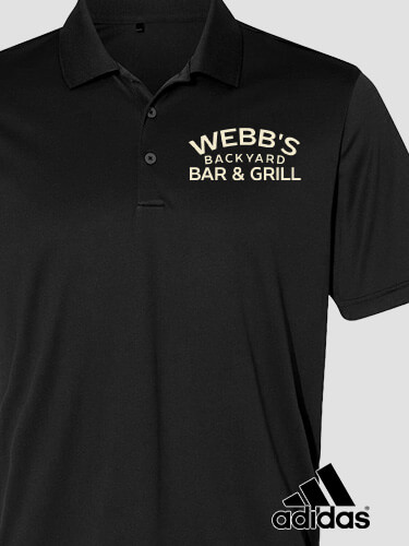 Backyard Bar and Grill Black Embroidered Adidas Polo Shirt